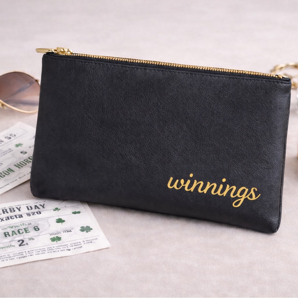 New Leather Winnings Horse Racing Clutch Ky Derby Oaks Royal Ascot Equestrian